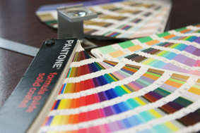 We use pantone books for getting your colours exactly right 